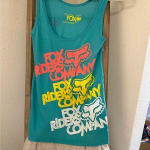 Fox Riders Company Teal Tank Top Mens